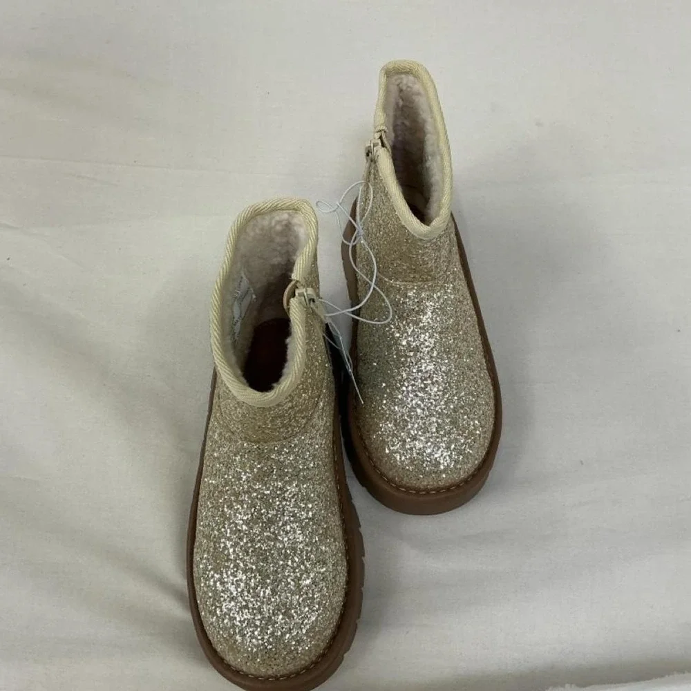 Cat & Jack Glitter Boots | Toddler Size 13 | Gold Sparkle | Brand New with Tags